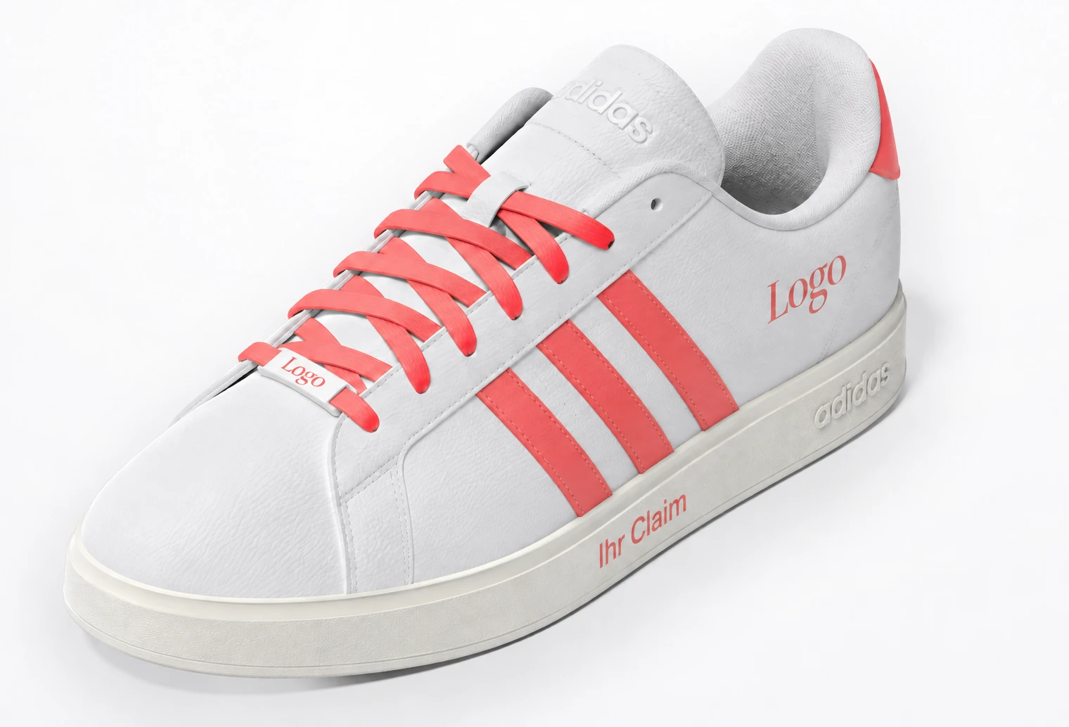 adidas Advantage 2.0, veredelt in einer CI-Farbe: Streifen, Senkel, LaceTag, Logo-Print, Heel Cap und „Ihr Claim